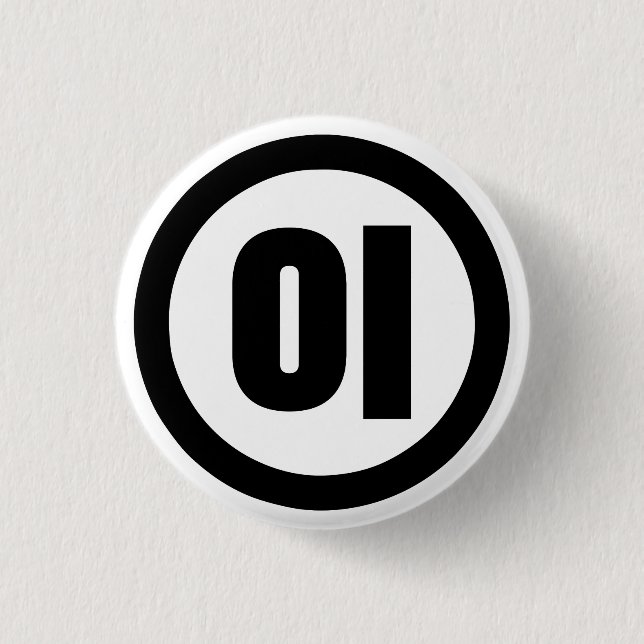 Koreanischer Sino Nummer 2 Zwei 이 【I】 Hangul Button (Vorderseite)