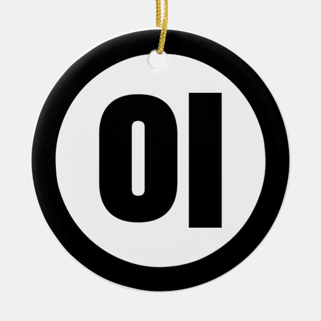 Koreanischer Sino Nummer 2 Zwei 이 【I】 Hangul Keramik Ornament (Vorne)