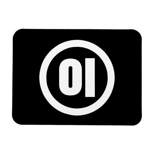 Koreanischer Sino Nummer 2 Zwei 이 【I】 Hangul Magnet (Horizontal)