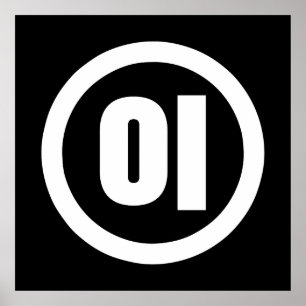 Koreanischer Sino Nummer 2 Zwei 이 【I】 Hangul Poster