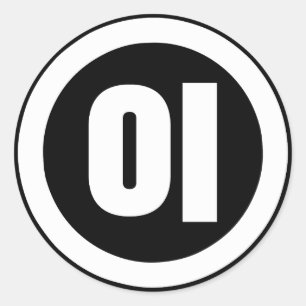 Koreanischer Sino Nummer 2 Zwei 이 【I】 Hangul Runder Aufkleber