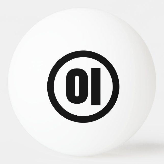 Koreanischer Sino Nummer 2 Zwei 이 【I】 Hangul Tischtennisball (Vorderseite)