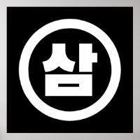 Koreanischer Sino Nummer 3 Drei 삼 【Sam】 Hangul