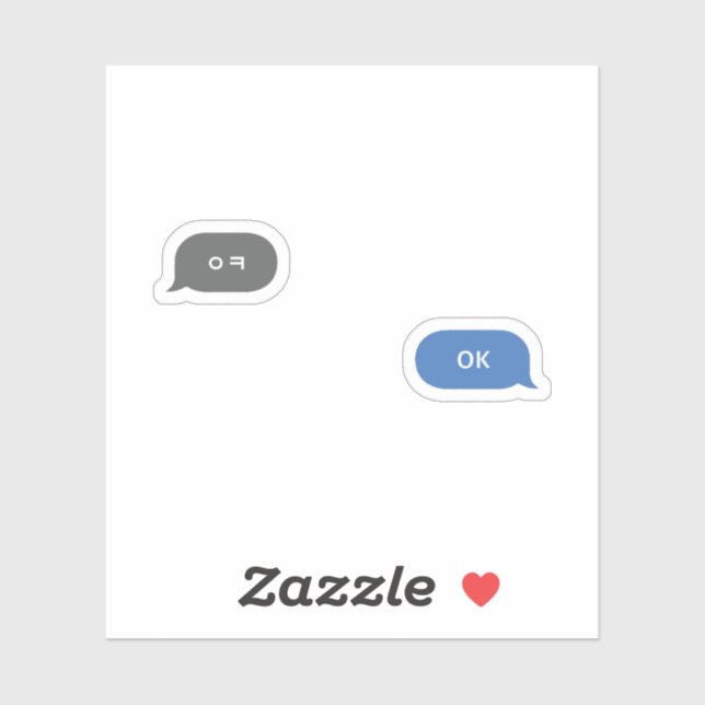 Koreanischer Slang Chat Bubble ㅇ ㅋ Aufkleber (Blatt)