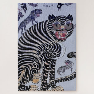 Koreanischer Tiger Minhwa mit drei Drehkreuzen Puzzle