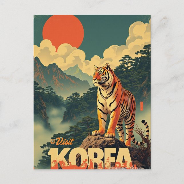 Koreanischer Wächter Tiger Postkarte (Vorderseite)