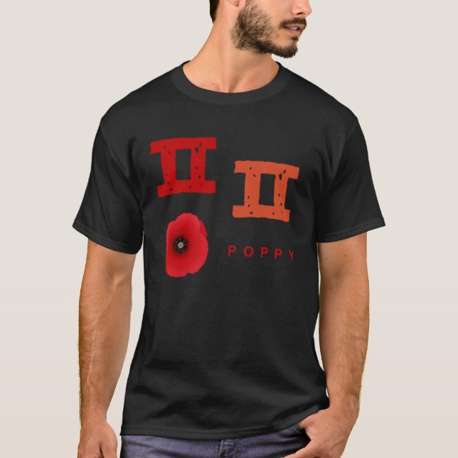 Koreanisches Alphabet Hangul Consonant Poppy T-Shirt (Vorderseite)