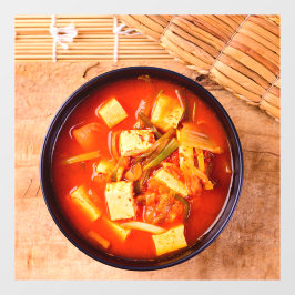 Koreanisches Essen Kimchi Suppe mit Tofu Fensteraufkleber