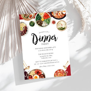 Koreanisches Essen Themen-Abendessen Einladung