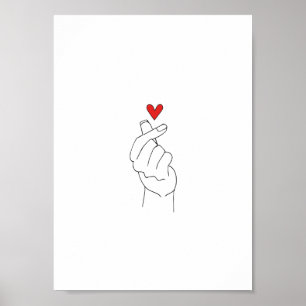 Koreanisches Finger-Herz-Poster (Matte) Poster