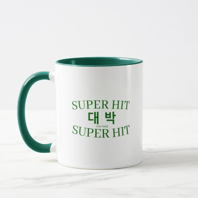 Koreanisches Hangul "Daebak" Jackpot Erfolg Glückl Tasse (Links)