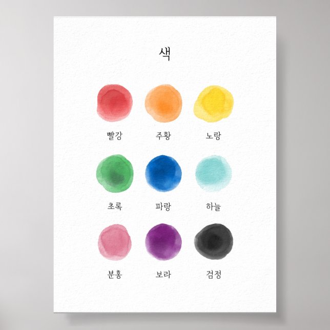 Koreanisches Hangul-Farbposter Poster (Vorne)