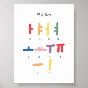 Koreanisches Hangul Vowel Moeum-Poster Poster