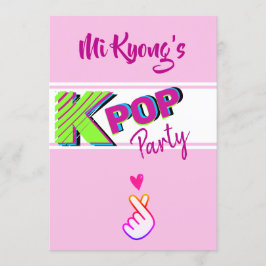 Koreanisches K-Pop Hand Heart Party Einladung