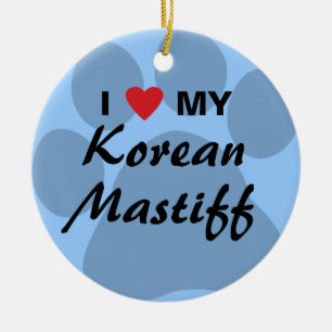 Koreanisches Mastiff-Monogramm Keramikornament