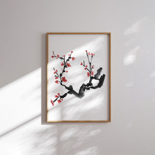 Koreanisches Plum Blossom Tinte Painting Poster