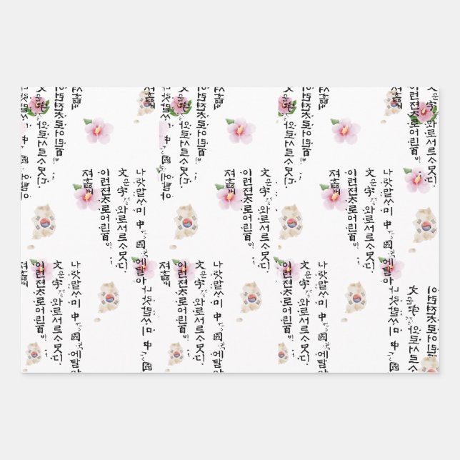 Koreanisches traditionelles Geschenkpapier | Hangu Set (Vorderseite)
