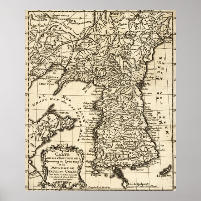 KoreaPanorama Karte Korea Poster (Vorne)