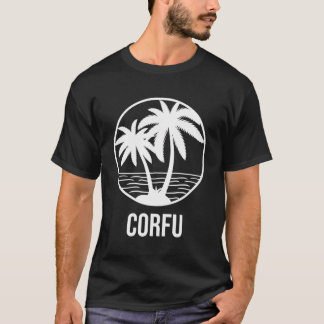 Korfu Ferienhaus Palm Tree Ozeanferien Sommer T-Shirt