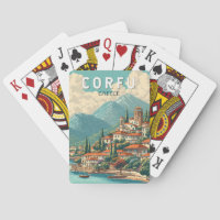 Korfu Griechenland Illustration Reise Kunst Vintag