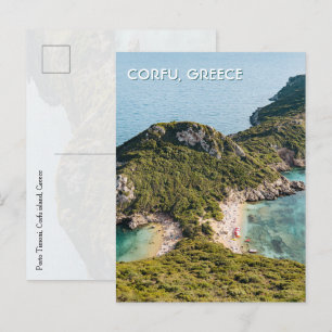 Korfu Griechenland Porto Timoni Blick, Reise Foto Postkarte