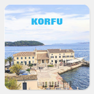 Korfu Griechenland Quadratischer Aufkleber