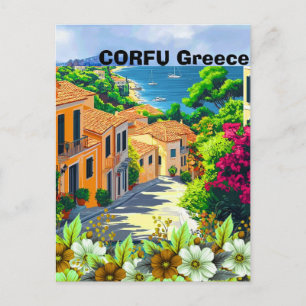 Korfu Griechenland Reise Postkarten Kunst, Korfu R