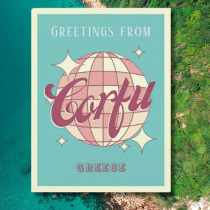 Korfu Griechenland Retro Vintage Party Postkarte