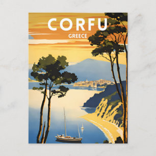 Korfu Griechenland Vintage Postkarte