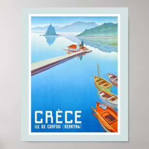 Korfu, Griechenland Vintage Reiseposter Restaurier Poster