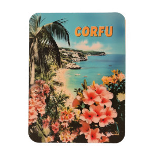 Korfu im Vintage-Stil Magnet