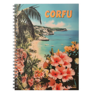 Korfu im Vintage-Stil Notizblock