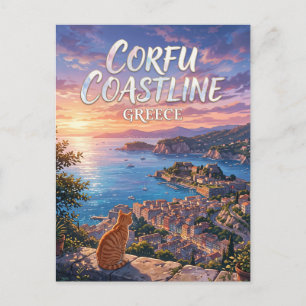Korfu Küstenlinie Griechenland Postkarte