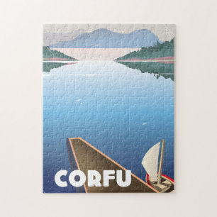 Korfu Reiseplakat Puzzle