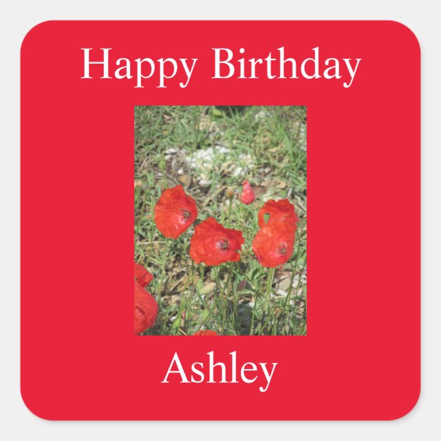 Korfu Rote Poppies Sticker (Vorderseite)