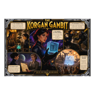 Korgan Gambit Retro Deco Sci-Fi Poster Kunst