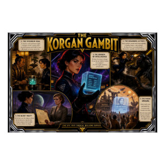 Korgan Gambit Retro Deco Sci-Fi Poster Kunst