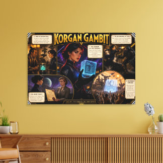 Korgan Gambit Retro Deco Sci-Fi Poster Kunst Leinwanddruck