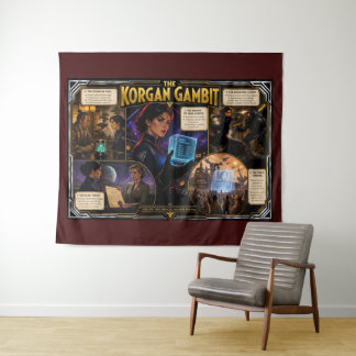 Korgan Gambit Retro Deco Sci-Fi Poster Kunst Wandteppich