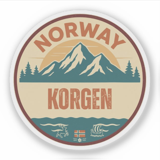 Korgen, Norwegen Aufkleber (Vorderseite)