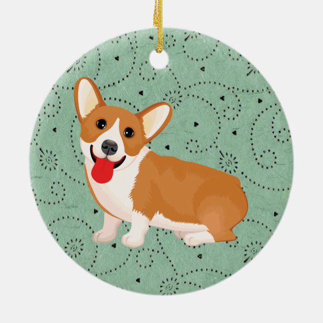 Korgenhund Keramik Ornament (Hinten)