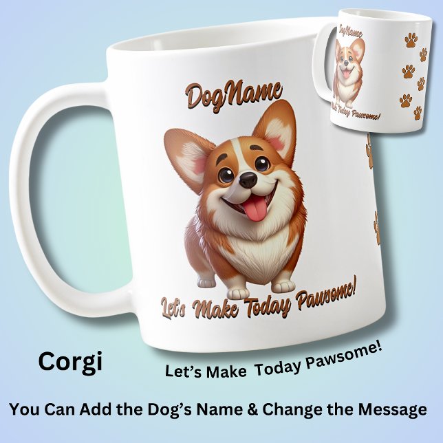 Korgi, Dog hinzufügen, Text ändern Kaffeetasse (Von Creator hochgeladen)