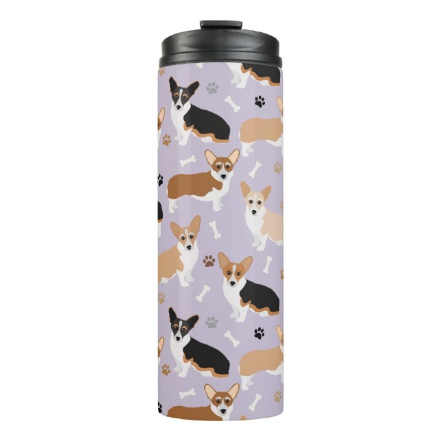 Korgi Dog Paws and Bones Thermal Tumbler Thermosbecher (Vorderseite)