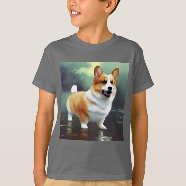Korgi im Wasser T-Shirt (Vorderseite)