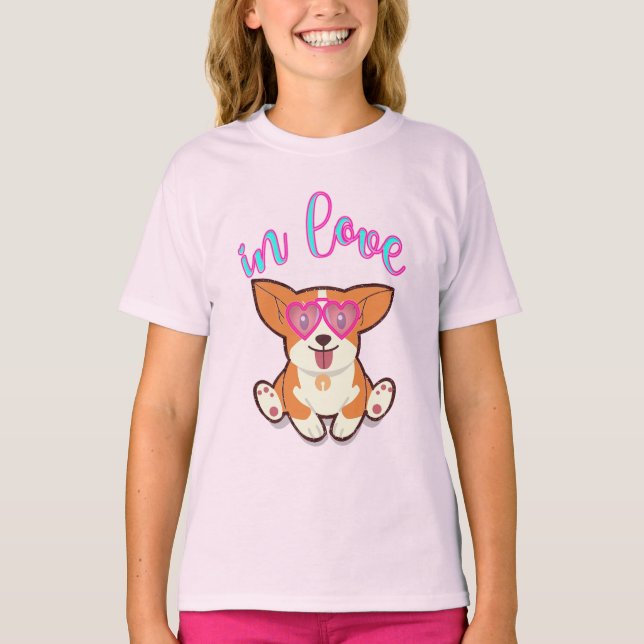 Korgi in Liebe T-Shirt (Vorderseite)