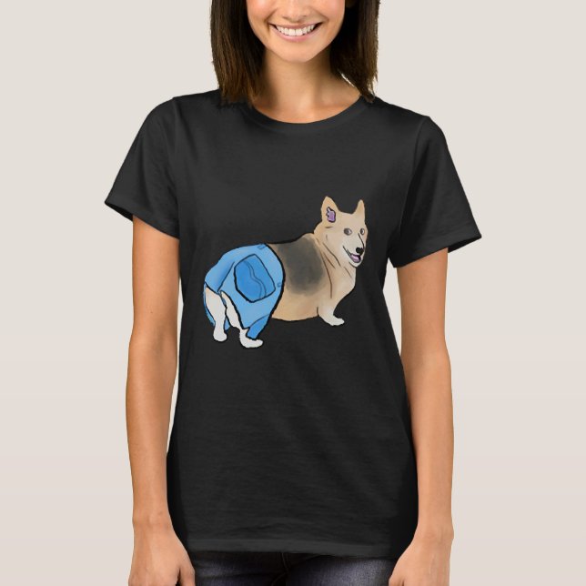 Korgi mit Pflanzen T-Shirt (Vorderseite)