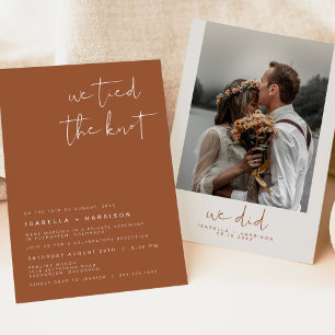 KORIANDER Böhmische Rust-Foto-Elopement-Empfang Einladung