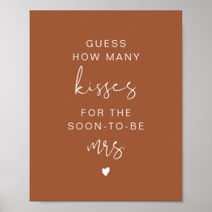 KORIANDER Boho Guess How Many Kisses Braut-Schild Poster