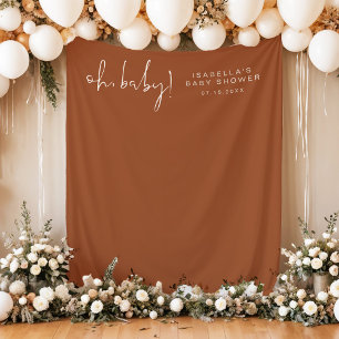 KORIANDER Boho verbranntes Orange Baby Shower Foto Wandteppich