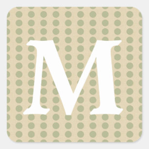 Koriander Gewürz Stimmungen Punkte mit Monogramm I Quadratischer Aufkleber